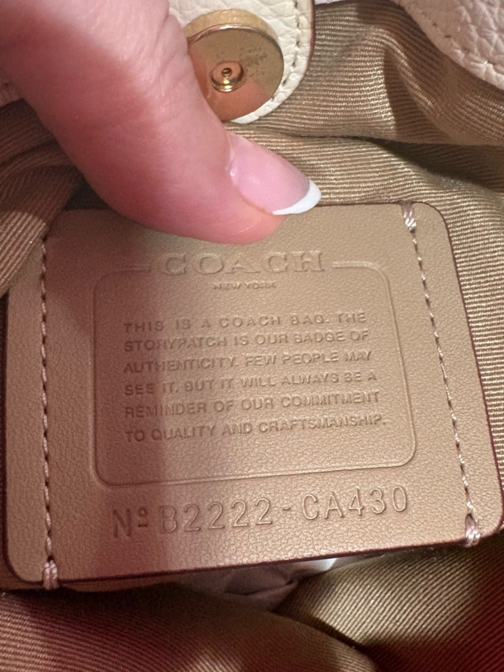Coach Chalk and Pink Pebbled Leather Crossbody with Gold Chain Accents - Picture 6 of 9